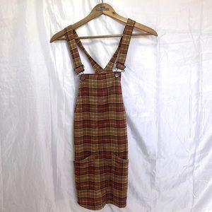Burnt Orange Overall Dress